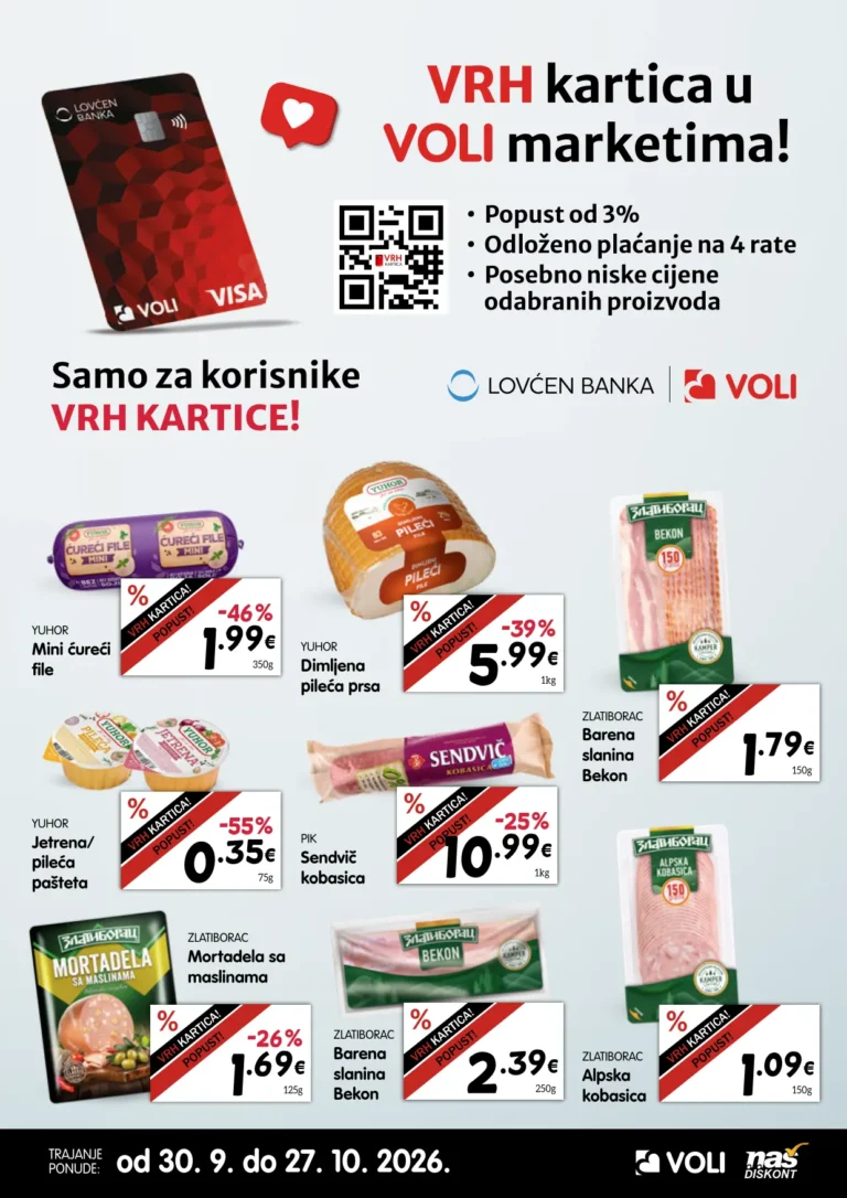 Vrh kartica Voli katalog